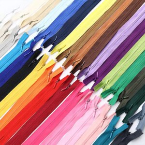 Professional Grade Invisible Zippers for Bespoke Tailoring & Fashion (50 Piece Random colours)