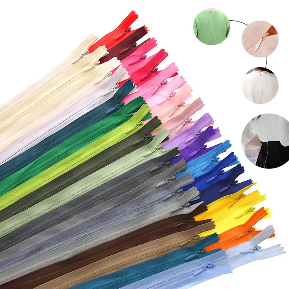 Professional Grade Invisible Zippers for Bespoke Tailoring & Fashion (100Piece Random colours) thumbnail 3