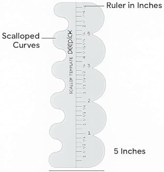 🎨 Scallop Edge Template Ruler for Crafting and Sewing thumbnail 2