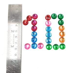 LECRAFT- Hafe Round Pestable Acrylic Kundan Stone s for Jewellry/ maggam Work / Decorations & Craft ( 10 mm hafe Round 300 pc ) Marron