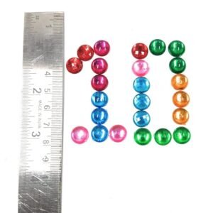 LECRAFT- Hafe Round Pestable Acrylic Kundan stone s for Jewellry/maggam work/decorations & craft (10 mm hafe round 600 pc / 2 PACKET) BABY PINK