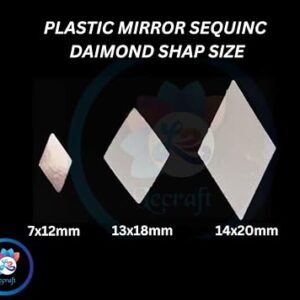 LeCraft Plastic Mirror Sequins: The Ultimate Embellishment for DIY Projects Daimond Shap Pack of 100grams (Daimond 13 * 18mm)