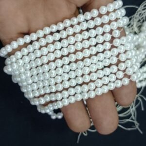 LECRAFT Unleash Your Creativity with Aari White Beads - Ideas and Inspiration Round Shap Beads 2bunchs. (5mm(24line)(24 * 75=1800pc))