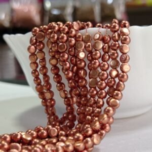 LECRAFT Unleash Your Creativity with Aari Copper Beads - Ideas and Inspiration Half/Itly Shap Beads 2bunch (4mm(24line)(100 * 24=2400))