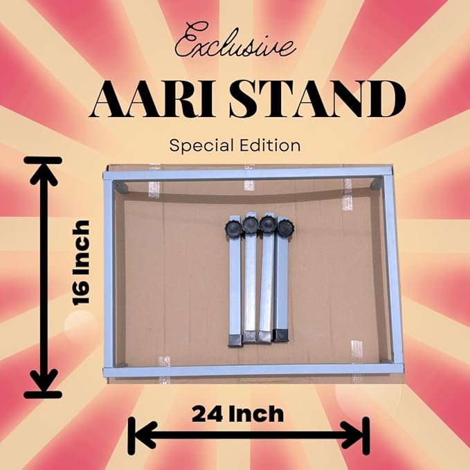 Heavy-Duty Rectangular Aari Embroidery Cot Stand 16x24" thumbnail 3