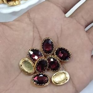 LECRAFT Jewellery Making Sew On Rhinestone/Clipstone Oval Pack of 10pc. (13 * 18, Plum)