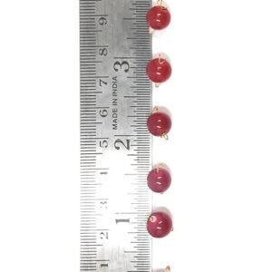 LECRAFT-8MM Ruby RED Round Hanging LATKANS Glass Beads for Jewellery, MAGGAM, AARI Work, (200 PC Pack)
