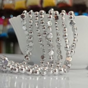 LECRAFT Unleash Your Creativity with Aari Sliver Beads - Ideas and Inspiration Half Shap Beads 2bunch (5mm(24line)(24 * 130=3120pc))