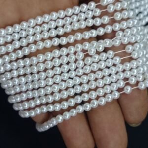 LECRAFT Unleash Your Creativity with Aari White Beads - Ideas and Inspiration Round Shap Beads 2bunchs. (4mm(24line)(24 * 96=2304pc))
