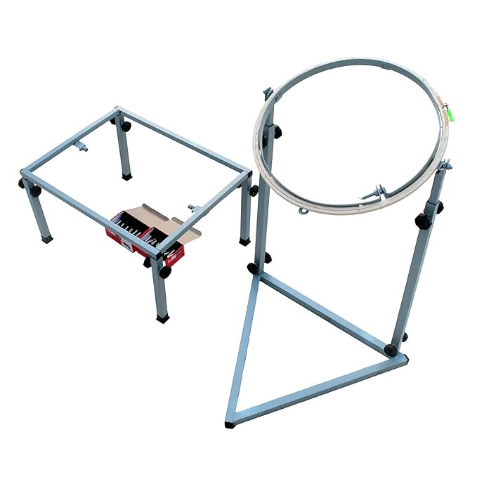 3-in-1 Professional Embroidery & Maggam Work Stand Kit 16x24" with 24 clips and 18"frame thumbnail 2