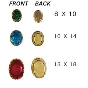 LECRAFT Jewellery Making Sew On Rhinestone/Clipstone Oval Pack of 10pc. (8*10, Multi AB)