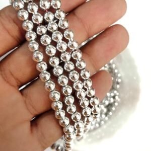 LECRAFT Unleash Your Creativity with Aari Sliver Beads - Ideas and Inspiration Round Shap Beads 2bunch (6mm(24line*100pc=2400pc))