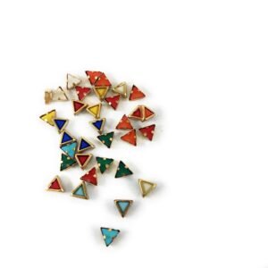 Fitting Colour Kundan Stones for Embroidery, Craft and Jewellery Making (4x4x4 Tringle Shape) 7 Colour ecah 10gram Total 70 Gram Pack