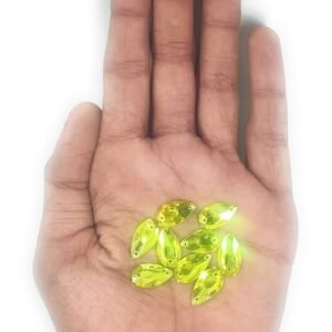 LECRAFT Drop Flatback Two Holes Sew-On Rhinestone Crystals Acrylic Beads,Kundan Stone with Hole for Sewing Modal Jewellery Making Embroidery and Craft Work (DROP/9X16/500PC/ Yellow)