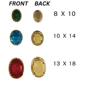 LECRAFT Jewellery Making Sew On Rhinestone/Clipstone Oval Pack of 10pc. (10*14, Black)