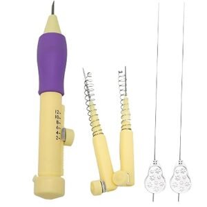 Lecraft Punch Needle Set, 3 Sizes, Embroidery Pen with Threader, DIY Craft Tools - Purple