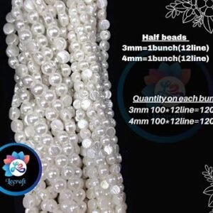 Lecraft Set of 10 Different Type of Aari White Beads Each Shap Have One Single Bunch Unleash Your Creativity.