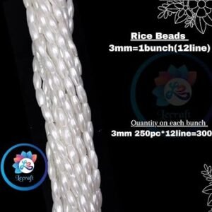 LECRAFT Unleash Your Creativity with Aari White Beads - Ideas and Inspiration Eye/Rice Shap Beads 2bunch(6mm(30line)(30 * 80=2400pc))