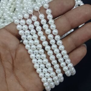 LECRAFT Unleash Your Creativity with Aari White Beads - Ideas and Inspiration Round Shap Beads 2bunchs. (6mm(24line)(24 * 80=1920))