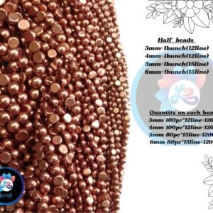 Lecraft Set of 11 Different Type of Aari Copper Beads Each Shap Have One Single Bunch Unleash Your Creativity.