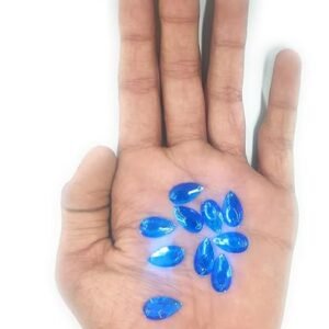 LECRAFT Drop Flatback Two Holes Sew-On Rhinestone Crystals Acrylic Beads,Kundan Stone with Hole for Sewing Modal Jewellery Making Embroidery and Craft Work (DROP/9X16/500PC/ Royal Blue)