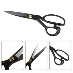 Professional Tailoring Scissors for Cloth Cutting – Heavy-Duty Stainless Steel Fabric Scissors, Anti-Rust, Ultra-Sharp Tailor Shears for Sewing & Crafting, Black – Set of 1 (9 Inch)