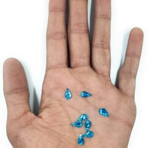 LECRAFT Drop Flatback Two Holes Sew-On Rhinestone Crystals Acrylic Beads,Kundan Stone with Hole for Sewing Modal Jewellery Making Embroidery and Craft Work (Drop/8X4/1000PC/ Blue )
