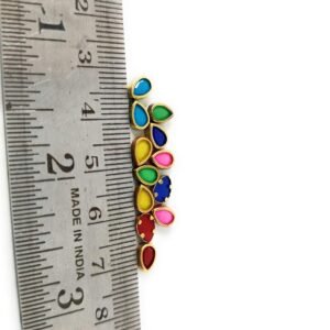 Fitting Colour Kundan Stones for Embroidery, Craft and Jewellery Making (4 X 6 Drop Shape) 6 Colour ecah 10gram Total 60 Gram Pack
