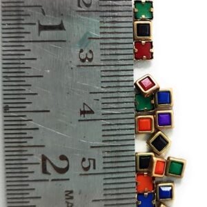 LECRAFT Fitting Colour Kundan Stones for Embroidery, Craft and Jewellery Making (4 X 4 Squre Shape) 6 Colour ecah 10gram Total 60 Gram Pack, Multicolor