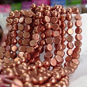 LECRAFT Unleash Your Creativity with Aari Copper Beads - Ideas and Inspiration Half/Itly Shap Beads 2bunch (6mm(30line)(80 * 30=2400))