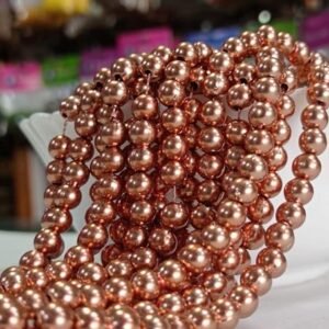 LECRAFT Unleash Your Creativity with Aari Copper Beads - Ideas and Inspiration Round Shap Beads 2bunch (6mm(30line)(80 * 30=2400))