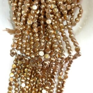 LECRAFT Unleash Your Creativity with Aari Dull Gold Beads - Ideas and Inspiration Half/Itly Shap Beads 2bunch (5mm(30line)(30 * 80=2400pc))