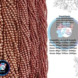 LECRAFT Unleash Your Creativity with Aari Copper Beads - Ideas and Inspiration Round Shap Beads 2bunch (2mm(24line)(90 * 24=2160))