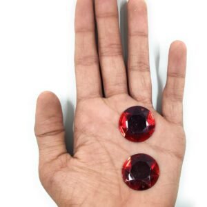 LECRAFT 12 Cut Round Flatback Two Holes Sew-On Rhinestone Crystals Acrylic Beads,Kundan Stone with Hole for Sewing Modal Jewellery Making Embroidery and Craft Work( MARROUN/18MM/160PC/ROUND/HOLE )