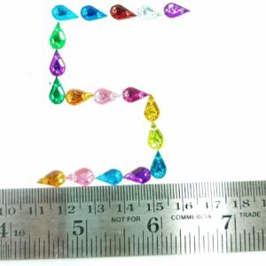 LECRAFT Drop Flatback Two Holes Sew-On Rhinestone Crystals Acrylic Beads,Kundan Stone with Hole for Sewing Modal Jewellery Making Embroidery and Craft Work (Drop/8X4/2000PC/ Pink)