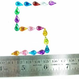 LECRAFT Drop Flatback Two Holes Sew-On Rhinestone Crystals Acrylic Beads,Kundan Stone with Hole for Sewing Modal Jewellery Making Embroidery and Craft Work (Drop/8X4/1000PC/ Yellow)