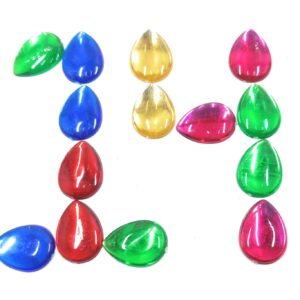 LECRAFT- Drop Pestable Acrylic Kundan Stone s for Jewellry/ maggam Work / Decorations & Craft Drop 18 x 25 / 140 pc Blue