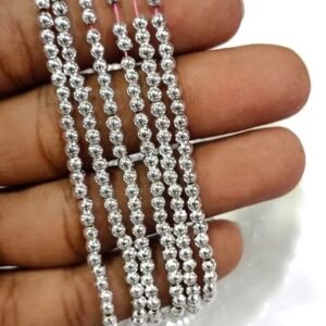 LECRAFT Unleash Your Creativity with Aari Sliver Beads - Ideas and Inspiration Round Shap Beads 2bunch (3mm(24line*200pc=4800pc))