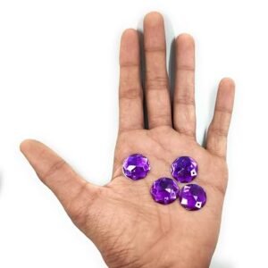 12 Cut Round Flatback Two Holes Sew-On Rhinestone Crystals Acrylic Beads,Kundan Stone with Hole for Sewing Modal Jewellery Making Embroidery and Craft Work( VOLIRE /16MM/100PC/HOLE )