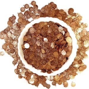 LECRAFT Lakshmi Coin/kasu for Hand Embroidery Work Light Weight Coin Pack of 100pc (10mm, Copper)