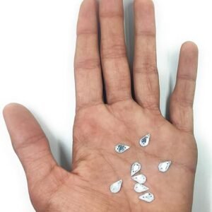 LECRAFT Drop Flatback Two Holes Sew-On Rhinestone Crystals Acrylic Beads,Kundan Stone with Hole for Sewing Modal Jewellery Making Embroidery and Craft Work (Drop/8X4/1000PC/ Clean )
