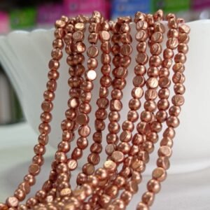 LECRAFT Unleash Your Creativity with Aari Copper Beads - Ideas and Inspiration Half/Itly Shap Beads 2bunch (3mm(24line)(100 * 24=2400))