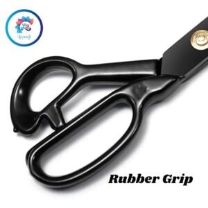 Professional Tailoring Scissors for Cloth Cutting – Heavy-Duty Stainless Steel Fabric Scissors, Anti-Rust, Ultra-Sharp Tailor Shears for Sewing & Crafting, Black – Set of 1 (11 Inch)
