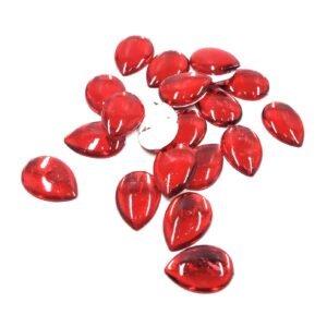 LECRAFT- Drop Pestable Acrylic Kundan Stone s for Jewellry/ maggam Work / Decorations & Craft Drop 13 X18 / 140 pc RED