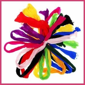 Lecraft Flower Making Plain Stocking Ribbon Cloth for Art & Craft – Set of 10 Pieces