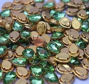 LECRAFT Jewellery Making Sew On Rhinestone/Clipstone(10 Pieces) Greed Light