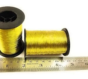 Lecraft -754 Embroidery Metallic zari Threads Gold Colour for aari Work Hand Embroidering 0.1.5mm Pack of 2 roll