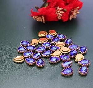 LECRAFT Jewellery Making Sew On Rhinestone/Clipstone(10 Pieces) Blue