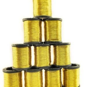 Lecraft 423 Embroidery Metallic zari Threads Gold Colour for aari Work Hand Embroidering 0.2mm Pack of 10roll