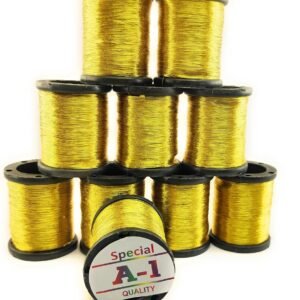 Lecraft -A1 Embroidery Metallic zari Threads Gold Colour for aari Work Hand Embroidering 0.1mm Pack of 2PC roll